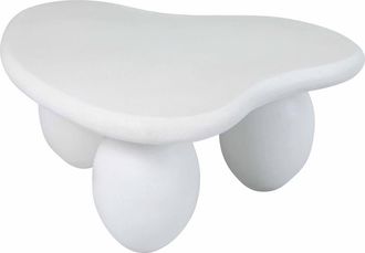 Oviala Mesa de centro de jard&iacute;n dise&ntilde;o formas org&aacute;nicas efecto hormig&oacute;n liso