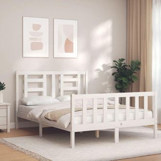 vidaXL Letto senza Materasso Bianco 140x190 cm Legno Massello di Pino - Vidaxl
