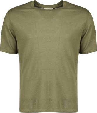 Officine G&eacute;n&eacute;rale Garment T-shirt - Heren - T-shirts - Groen - M - Linnen - Tops