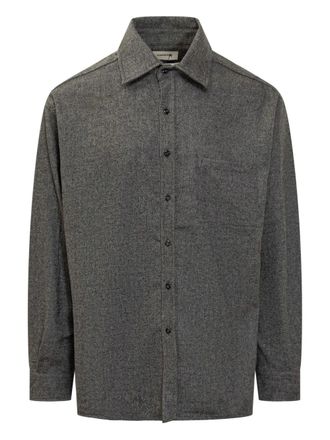 A Paper Kid herringbone long-sleeve shirt - men - Fabric - 48 - Grey