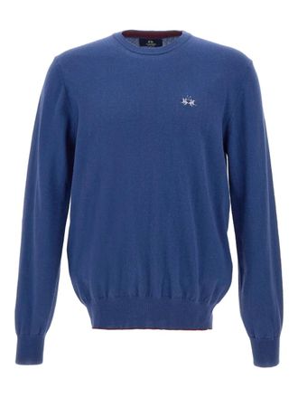 La Martina embroidered-logo sweater - Blue