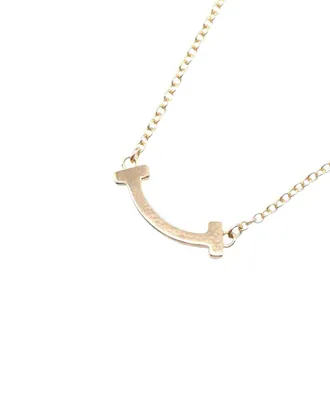Tiffany & Co. Tiffany & Co 18K Rose Gold Tiffany & Co T Smile Mini Necklace Gold (Authentic Pre-Loved)