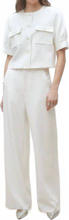 Suncoo Jewel Wide Leg Flowing Pant In White