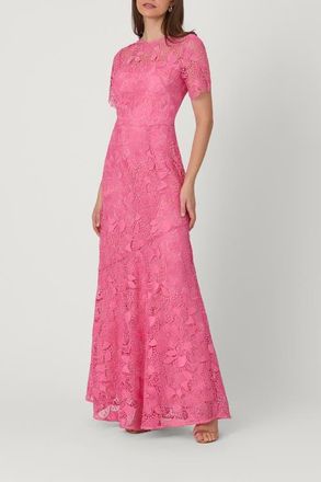 Shoshanna Empire Lace Elie Dress in Fuchsia at Nordstrom, Size 10