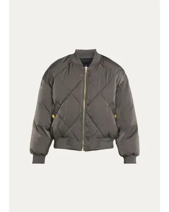 L'agence Violeta Reversible Quilted Puffer Bomber Jacket