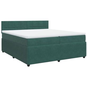 vidaXL Vidaxl - Cama Box Spring Con Colch&oacute;n Terciopelo Verde Oscuro 200x200 Cm