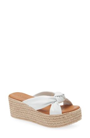 Cordani Brenda Platform Espadrille Sandal in White Leather at Nordstrom, Size 7.5Us
