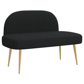 vidaXL Banco Tapizado Con Respaldo Negro 110 X 60 X 76 Cm Poli&eacute;ster Vidaxl