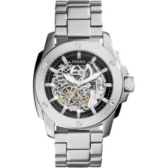 Fossil ME3081 Heren Automatisch Skeleton Horloge, 50mm Zilver RVS