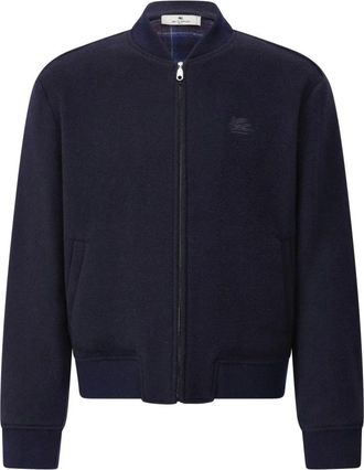Etro Retro Geruite Wollen Jas - Heren - Blazers - Blauw - XL - Wol - Jassen