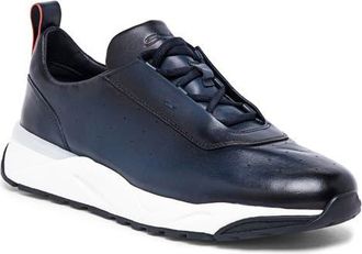 Santoni Leather Sneaker in Blue at Nordstrom, Size 11.5