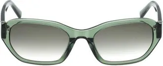 Abercrombie & Fitch 52mm Oval Sunglasses in Light Green/gradient Green at Nordstrom