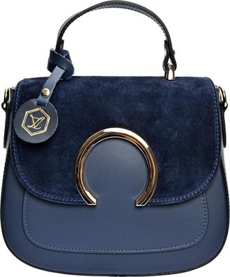 Luisa Vannini Blauw Rundleer Tas
