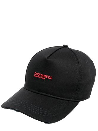 Dsquared2 Mens Sweat and Tears Logo Cap in Black Cotton - One Size