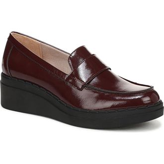 Life Stride Dolce Platform Wedge Loafer in California Wine Red at Nordstrom, Size 5.5