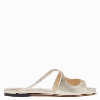 Jimmy Choo London Anise Metallic Nappa Flats