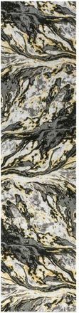 Jonathan Y Designs Swirl Marbled Abstract Area Rug in Black/yellow at Nordstrom, Size 5Ft 0In X 8Ft 0In