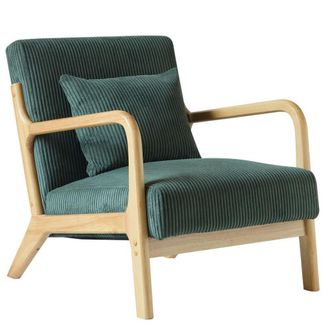 Nordlys Sill&oacute;n en madera y terciopelo verde