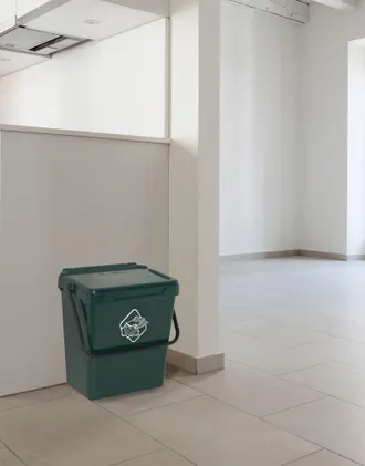 Dmora Papelera De Polipropileno Para Colecci&oacute;n Separada, Contenedor De Residuos 30l, 100% Made In Italy, 40x31h39 Cm, Color Verde - Dmora