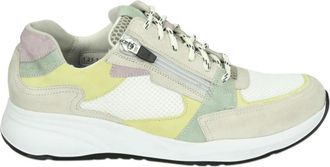 Durea Sportieve Lage Damesschoenen Beige - Dames - Sneakers - Veelkleurig - 38 1/2 EU - Leer - Schoenen