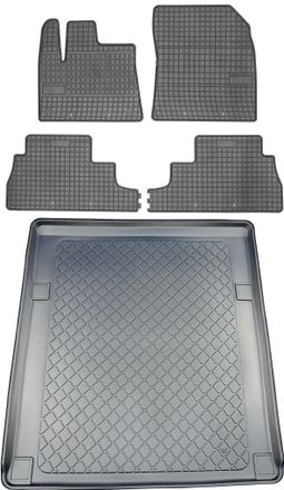 OEM Opel Combo E Life Xl Van Desde 06.2018 Set - Alfombrillas De Goma Para Coche + Alfombrilla Para Maletero