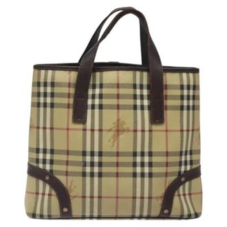 Burberry Tweedehands leren handtassen - Dames - Vintage Shopper - Beige - ONE Size - Leer - Vintage