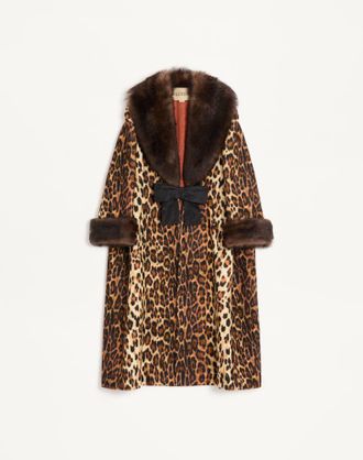 Valentino Cappotto In Panno Fauve Eclat Maculato Donna ANIMALIER 42
