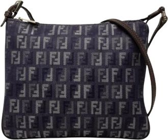 Fendi Pre-owned Denim Crossbody Bag - Dames - Vintage Schoudertas - Blauw - ONE Size - Denim - Vintage