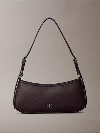 Calvin Klein Womens Minimal Monogram Small Shoulder Bag - Brown