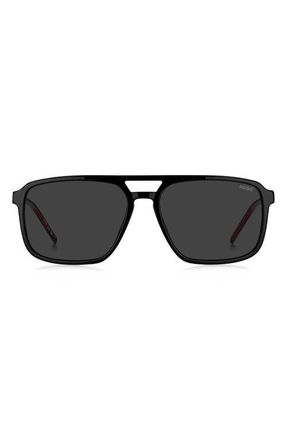 BOSS 58mm Navigator Sunglasses in Black/Grey at Nordstrom