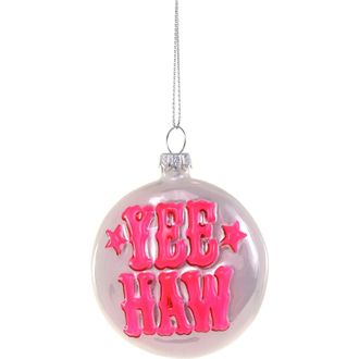 Cody Foster & Co. Yee Haw Glass Ornament in Pink Multi at Nordstrom Rack