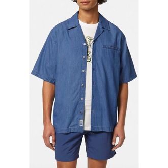 Scotch & Soda Relaxed Fit Cotton Camp Shirt in Washed Indigo at Nordstrom Rack, Size Medium