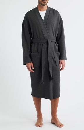 Majestic International Tomorroland Waffle Knit Robe in Charcoal at Nordstrom