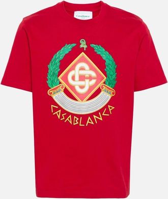 Casablanca Mens Casablanca Crest T-Shirt Red - Size: 38