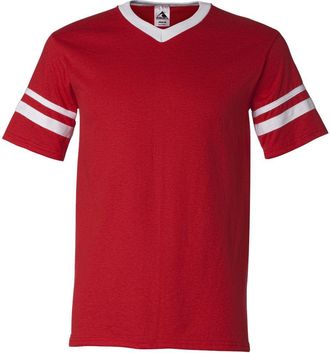 Augusta Sportswear V-Neck Jersey with Striped Sleeves