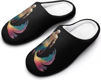 Generic Merman Gay Proud Funny Mens Cotton Slippers Soft Non-Slip Rubber Sole House Slipper Indoor Outdoor