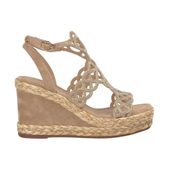 Alma En Pena Wedges, female, Beige, 5 UK, Wedge with entangled rhinestones