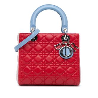 Dior Pre-owned Dior Medium Tricolor Lambskin Cannage Lady Dior 16-BO-0124