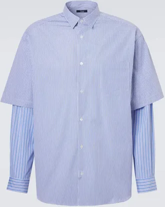 Comme Des Gar&ccedil;ons Comme des Gar&ccedil;ons Homme Layered striped cotton poplin shirt