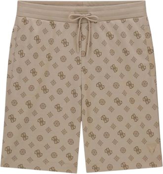 Guess Casual Shorts, male, Brown, Size: M All Over Logo Shorts