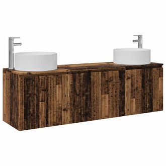 vidaXL Set Di Armadi Da Bagno 3 Pz Legno Antico 161,5 X 44,5 X 80 Cm Vidaxl