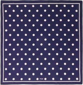 Maje Silk polka dot bandana in Navy Dots Print at Nordstrom