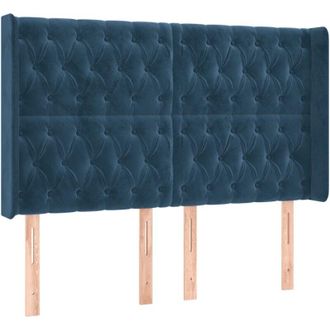 vidaXL Cabecero Con Led De Terciopelo Azul Oscuro 147x16x118/128 Cm Vidaxl