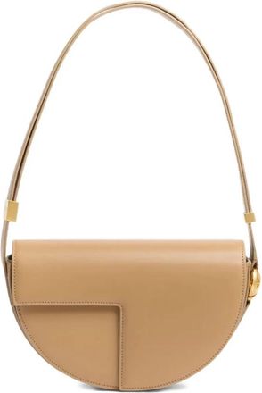 Patou Le Patou Leren Tas - Dames - Schoudertassen - Beige - ONE Size - Leer - Tassen