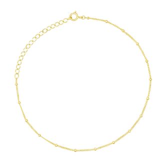 MAX + STONE 10K Yellow Gold Beaded Bracelet with 7.5-9.5 inch Adjustable Chain