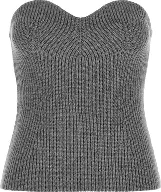 Jil Sander Gray Virgin Wool Womens Blouse