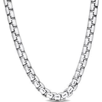 Delmar Sterling Silver Box Link Chain Necklace at Nordstrom Rack