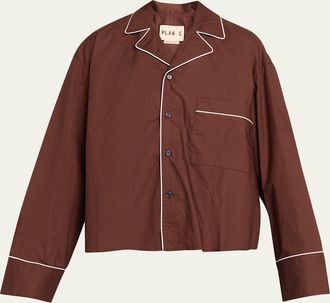 Plan C Peplum Straight-Leg Crop Trousers