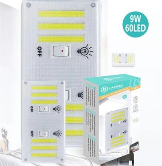 Trade Shop Trade Shop - Luz Magn&eacute;tica Cob Recargable Armario Emergencia 9w 60 Led Inal&aacute;mbrico Tx-9631