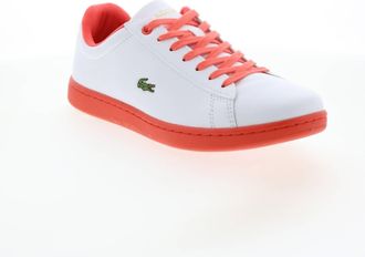 Lacoste Womens Hydez Athletic Tennis Sneakers In White, Pink